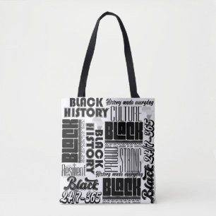 Bolso De Tela Black Black History Two Tone Tote
