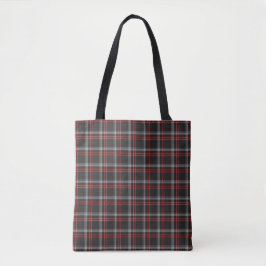 Bolso De Tela Black Burgundy White Plaid Classic Tote Bag