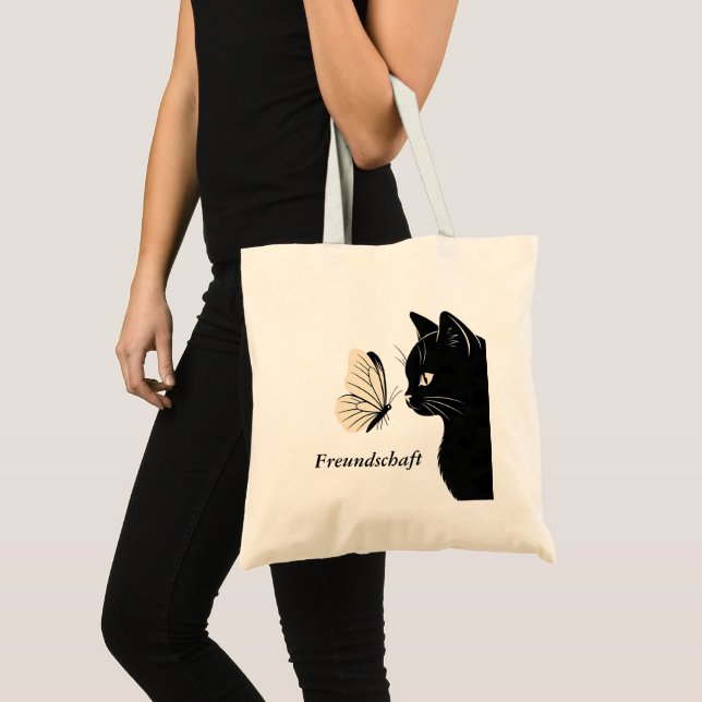 Bolso De Tela Black Cat Butterfly Freundschaft (Anverso (producto))