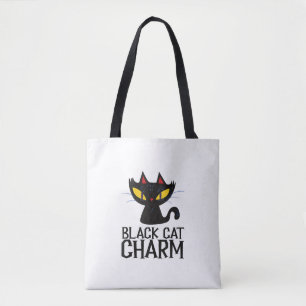 Bolso De Tela Black Cat Charm Halloween