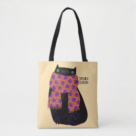 Bolso De Tela Black Cat Fall Season Halloween Spookone Cute
