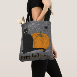 Bolso De Tela Black Cat Halloween