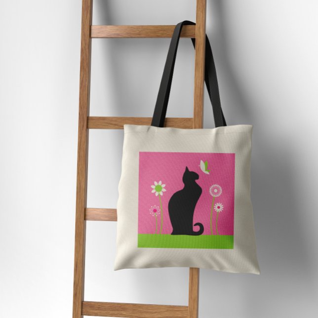 Bolso De Tela Black Cat Lover Whimsy (Subido por el creador)