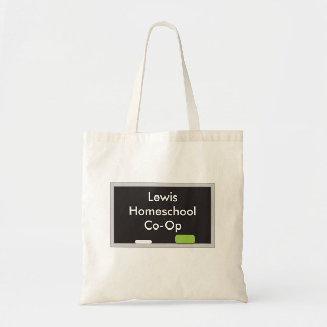 Bolso De Tela Black Chalkboard Homeschool Co Op (Frente)