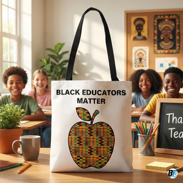 Bolso De Tela Black Educators Matter Kente Cloth Apple Teacher (Subido por el creador)