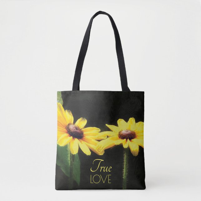 Bolso De Tela Black Eyed Susan Flower True Love (Anverso)