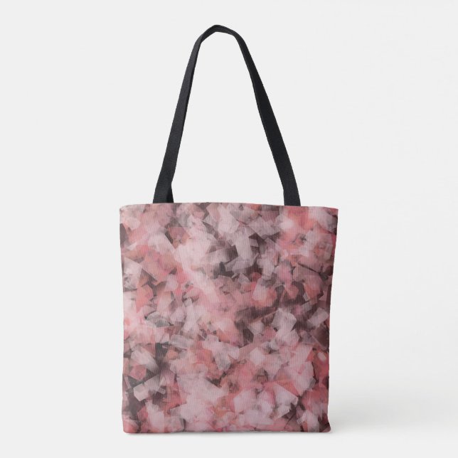 Bolso De Tela Black Gray Pink White Modern Geometric Abstract (Reverso)