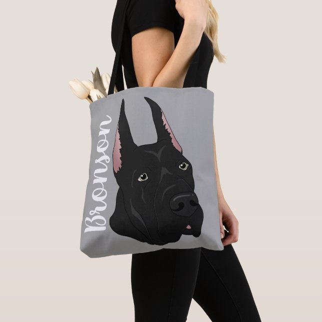 Bolso De Tela Black Great Dane (Detalle)