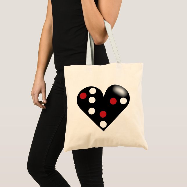 Bolso De Tela Black Heart Domino (Anverso (producto))