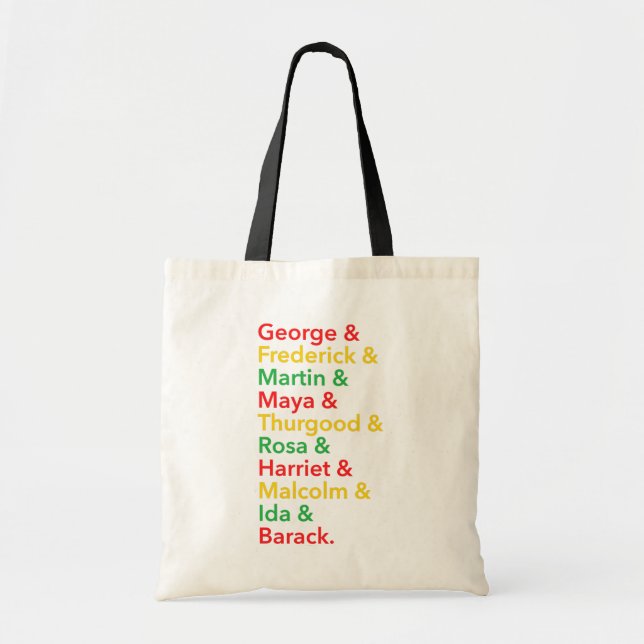 Bolso De Tela Black History Month Heroes Name Stack (Frente)