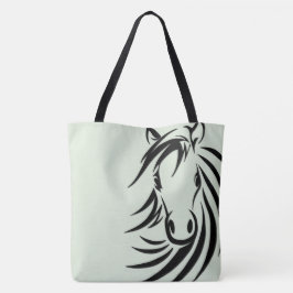 Bolso De Tela Black Horse Head Green