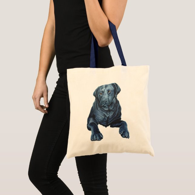 Bolso De Tela Black Lab Bags Blue Dog Art Tote Bags (Anverso (producto))