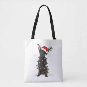 Bolso De Tela Black Lab Labrador Árbol de Navidad Luz Pajama Per