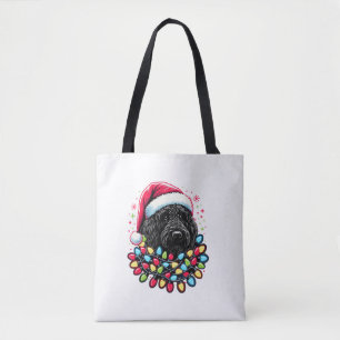 Bolso De Tela Black Labradoodle Christmas Tree Xmas Lights Doodl