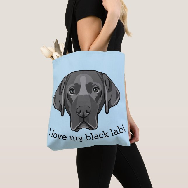 Bolso De Tela Black Labrador Recuperever Dog Design Tote Bag (Detalle)