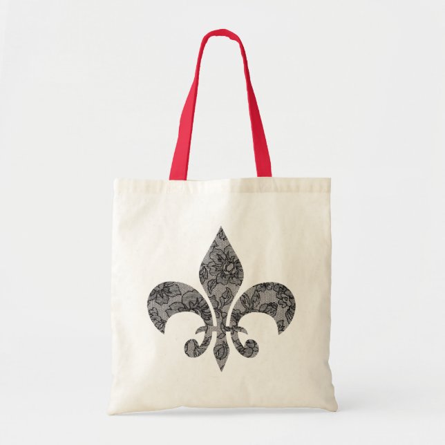 Bolso De Tela Black Lace 1 Fleur De Lis (Frente)