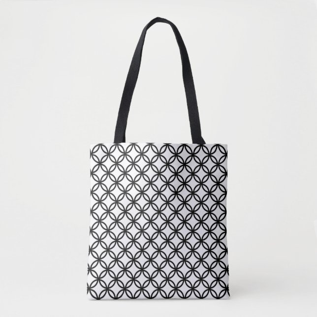 Bolso De Tela Black Modern Style Circle Art Tote Bag (Anverso)