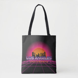 Bolso De Tela Black New Wave Retro 80 Los Angeles Tote Bag