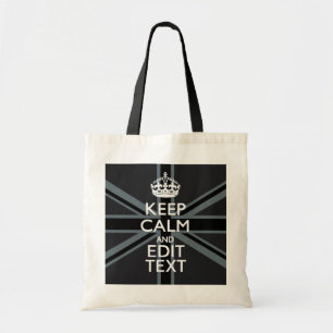 Bolso De Tela Black on Black  Keep Calm Personalized Union Jack