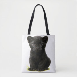 Bolso De Tela Black Panther Cub con ojos grandes