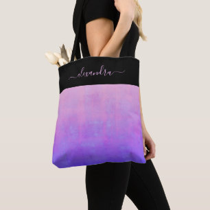 Bolso De Tela Black Pink Purple Blue rústico elegante personaliz