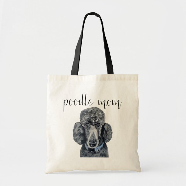 Bolso De Tela Black Poodle Dog Tote Bag (Frente)