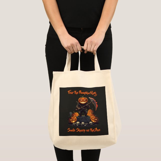 Bolso De Tela 🖤 Black Pumpkin King Halloween Tote 🎃 (Anverso (producto))