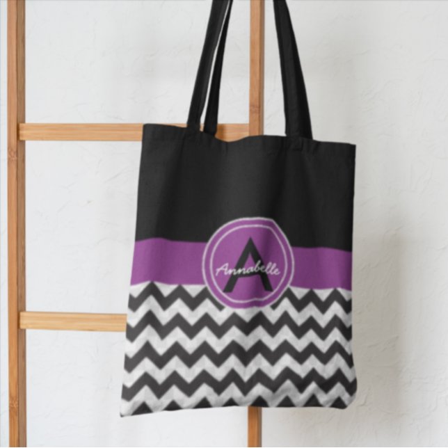 Bolso De Tela Black Purple Chevron (Subido por el creador)