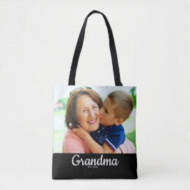 Bolso De Tela Black Script Established Grandma 