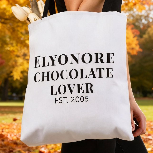 Bolso De Tela Black Script Name Established Chocolate Lover (Subido por el creador)