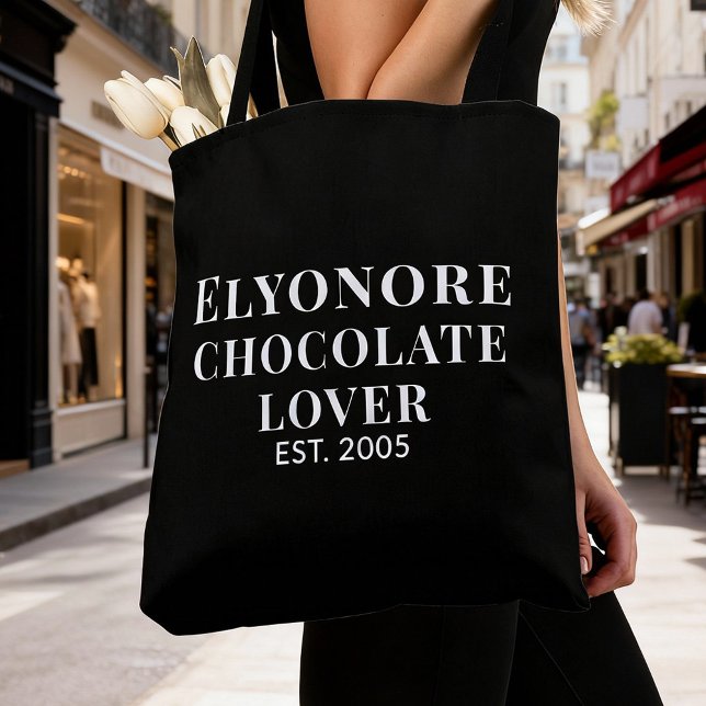 Bolso De Tela Black Script Name Established Chocolate Lover (Subido por el creador)