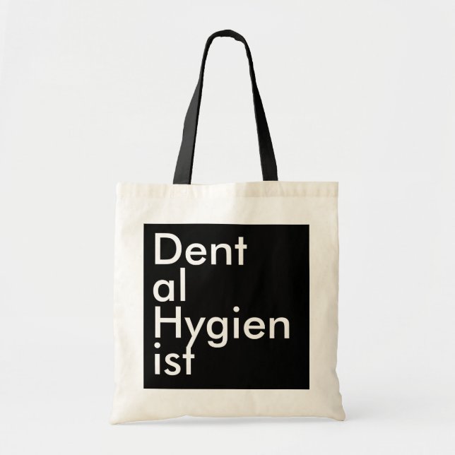 Bolso De Tela Black Square Dental Hygienist (Frente)