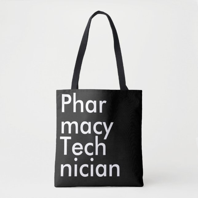 Bolso De Tela Black Square Pharmacy Technician elegant (Anverso)