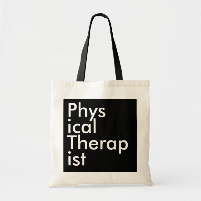 Bolso De Tela Black Square Physical Therapist (Frente)