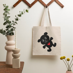 Bolso De Tela Black Teddy Bear Love