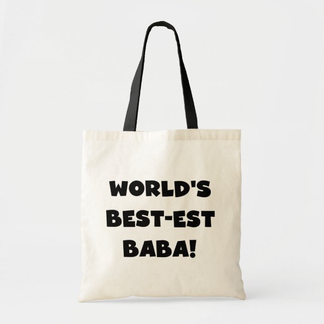 Bolso De Tela Black Text Mejor camisetas y regalos de Baba (Frente)