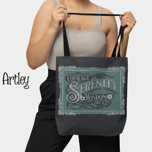 Bolso De Tela Black Verde azulada Vintage Style Serenity Praing