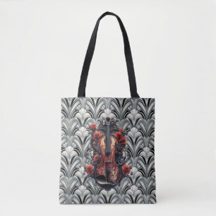 Bolso De Tela Black Violin en Art Deco GMajor \Bolso bandolera
