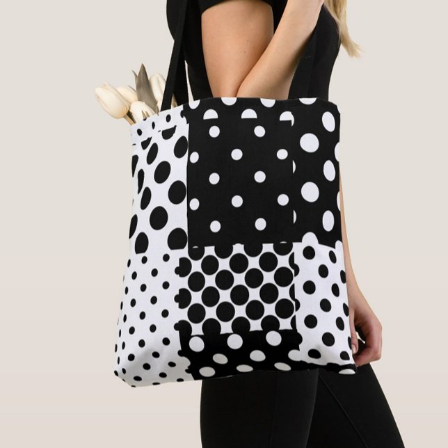 Bolso De Tela Black White Fashion Polka Dots Style Design  (Subido por el creador)