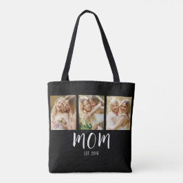 Bolso De Tela Black White Mom Established Script 3 Photo Elegant