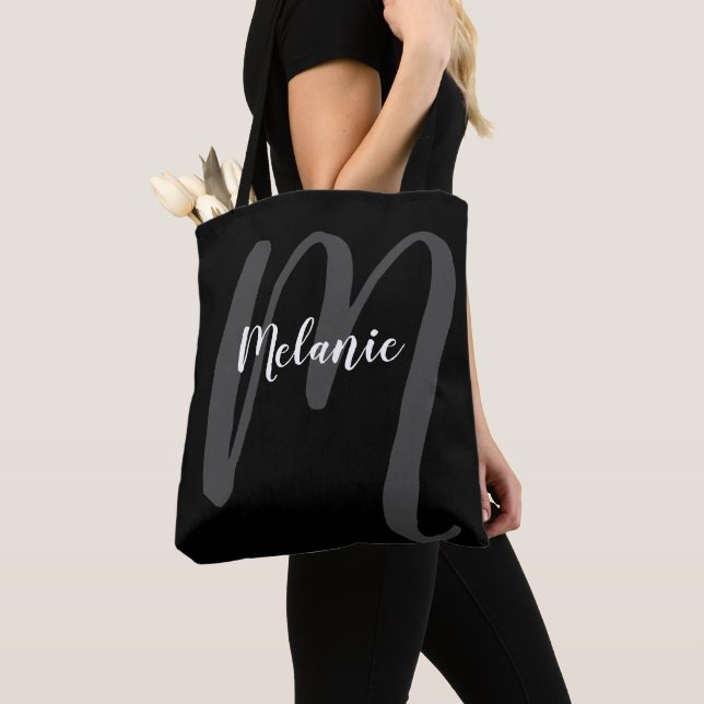 Bolso De Tela Blacktote . negro estilo de vida (Detalle)