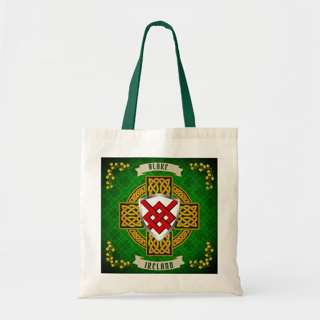 Bolso De Tela Blake Irish Shield y Celtic Cross Personalizados (Frente)