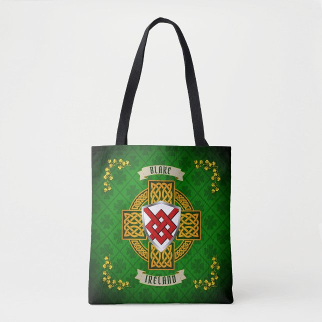 Bolso De Tela Blake Irish Shield y Celtic Cross Personalizados (Anverso)