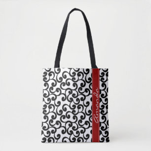 Bolso De Tela Blanco e impresión con monograma de los elementos