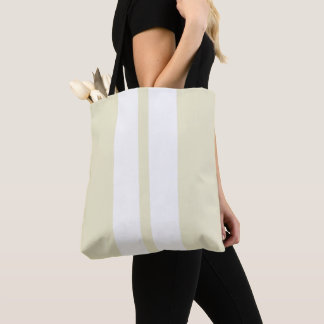 Bolso De Tela 🏁 Blanco en rayas de carreras Pepper White