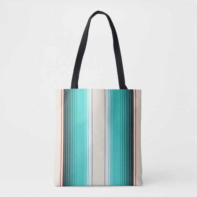 Bolso De Tela Blanco navajo, Naranja turquesa, fundición mexican (Anverso)