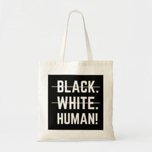 Bolso De Tela Blanco negro