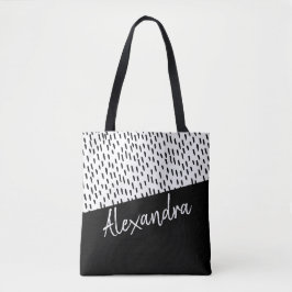 Bolso De Tela Blanco negro moderno personalizado