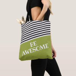 Bolso De Tela Blanco negro verde Añadir propio texto personaliza