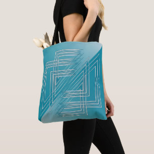 Bolso De Tela Blanco opaco turquesa